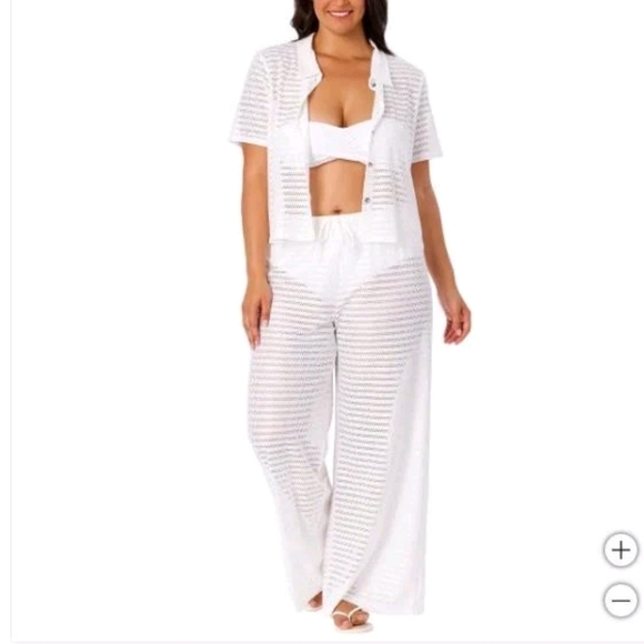 NWT Hurley Women's Swim Cover Up Set white M L - Picture 4 of 7